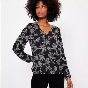 LOFT Floral Peplum Blouse